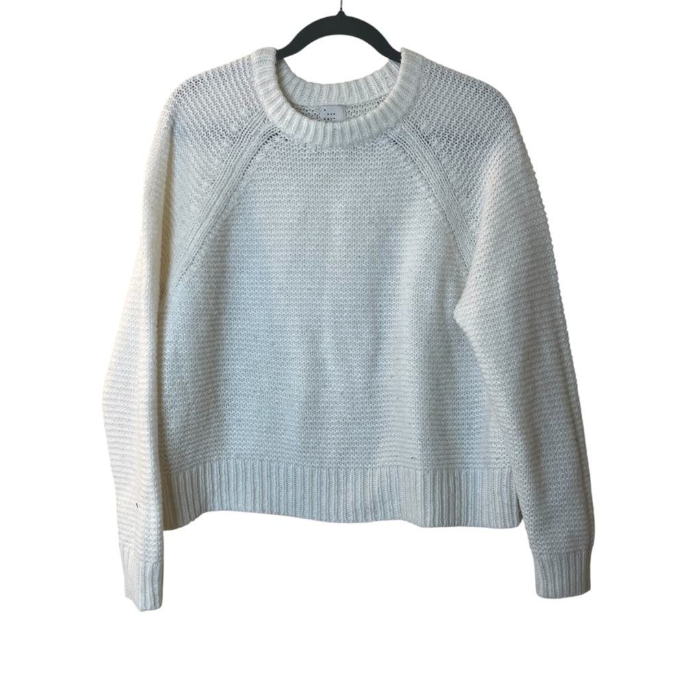 A New Day Cream Crewneck Textured Knit Sweater Sz XXL
